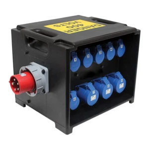 PCE MERZ Distribution Box 63A 3PH RCD/MCB Power Distro Marquee Event Lighting - Picture 1 of 3