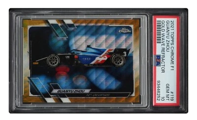2021 ⛽ PSA-10 - #119 - Topps Chrome F1 Guanyuzhou Gold Wave Refractor #35/50  - Image 1 of 3