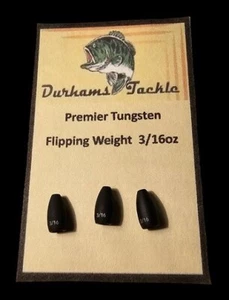 Durhams Tackle Premier Tungsten Flipping Weight Anodized black 3/16oz (3 pack) - Picture 1 of 1