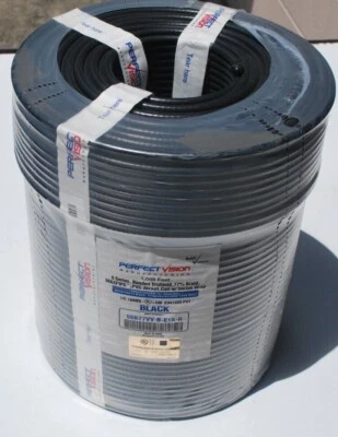 1000 FT BLACK RG6 CATV COAXIAL CABLE 3 GHZ PERFECT VISION S6B77VV-B-E1K-R - Image 1 of 3