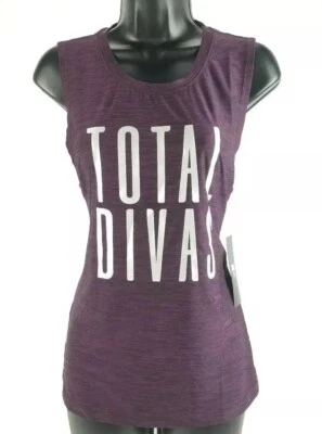 Camiseta sin mangas Tapout para mujer ropa deportiva púrpura talla XS entrenamiento plateada - "Total Divas"  Foto 1 de 4