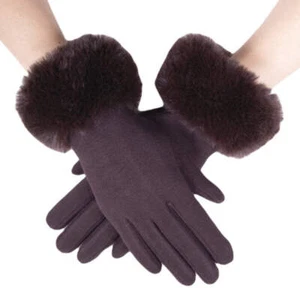 Faux Fur Cuff Gloves (TS) - BROWN - Picture 1 of 3