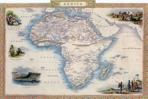 1800'S MAP AFRICA AFRICANS INDIGENOUS ETHNIC GROUPS PEOPLE VINTAGE POSTER REPRO  - Picture 1 of 3