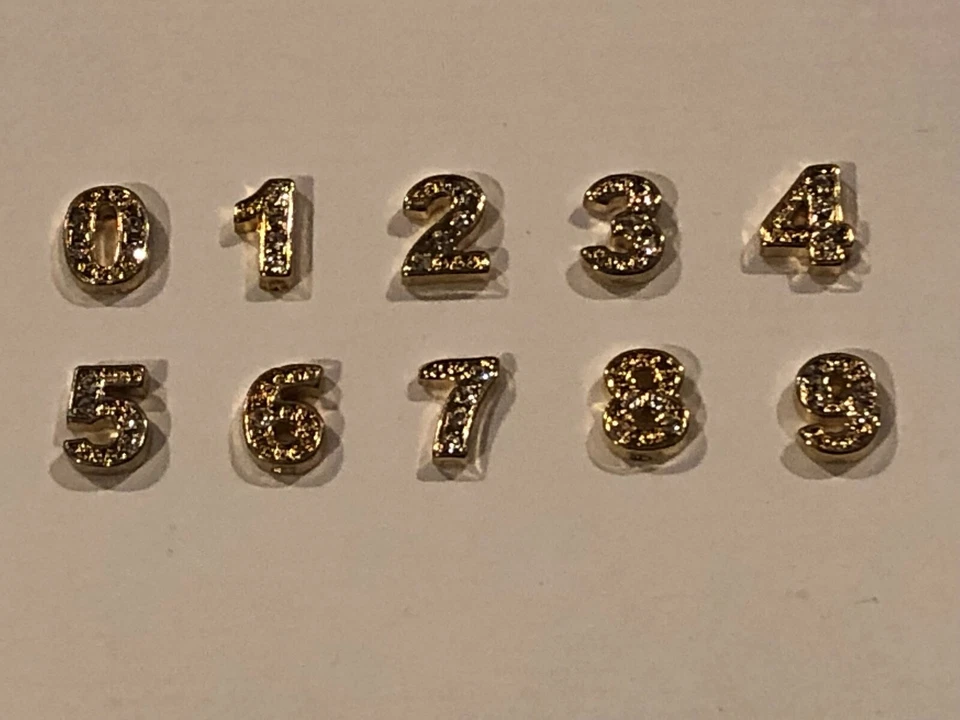 Authentic Origami Owl Crystal Gold Number Charms - NEW  - Изображение 1 из 1