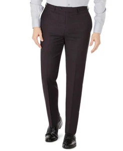 Calvin Klein Men's Skinny Fit WOOL BLEND DRESS PANTS COLOR EGGPLANT SIZE 34WX34L - Picture 1 of 4