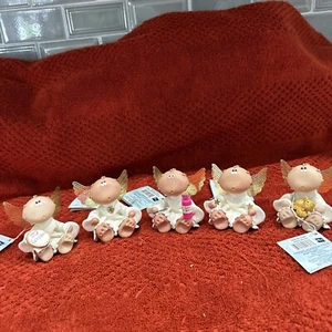 Russ Angel Cheeks Lot of 5 Christmas Kirk 2001 New Old Inventory With Tags - Picture 1 of 6