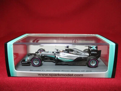 1/43 Scale Lewis Hamilton 2016 Mercedes W07 Hybrid Monaco GP F1 Winner Spark TSM - Image 1 of 4