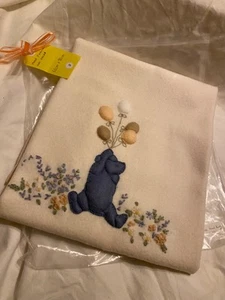 Hand Embroidered Baby Blanket - Pure Wool with Lining - Picture 1 of 4