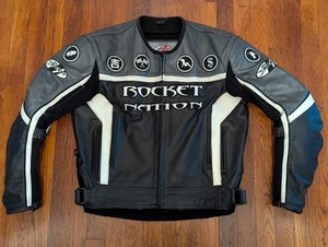 Joe Rocket "Rocket Nation" Leather Motorcycle Jacket CE Armored Vented - 42 - Picture 1 of 12