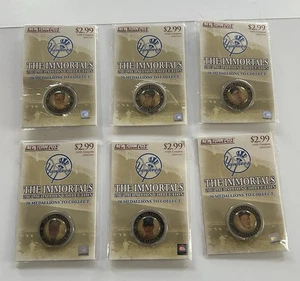 Lote de 6 piezas 2005 New York Post The Immortals NY Yankees Medallion Dimaggio Martin - Imagen 1 de 7