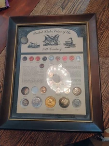 Framed U.S. 20th CENTURY COIN SET - Picture 1 of 1