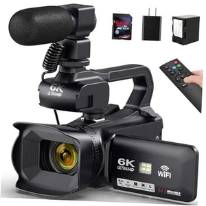 Video Camera Camcorder 6K 64MP, 18X Digital Zoom IR Night Vision Vlogging  - Picture 1 of 8