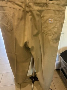 Pantaloni Carhartt FR larghi kaki cargo gamba dritta taglia 46 x 30 2112 gatto 2 - Foto 1 di 6