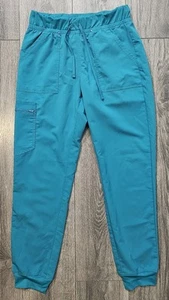 Scrubstar Ultimate Stretch Drawstring Jogger Cargo Scrub Pants Blue Womens Small - Picture 1 of 9
