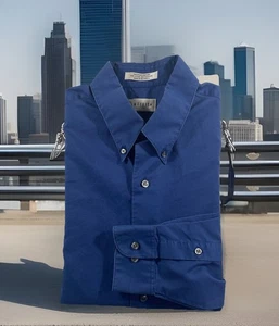Van Heusen Dress Shirt Mens Size long sleeve 15.5 32/33 Blue Wrinkle Free - Picture 1 of 9
