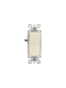 Leviton Mandel zweipolig glatt Decora Wippschalter 15A 5602-2A (10er Pack) - Bild 1 von 1