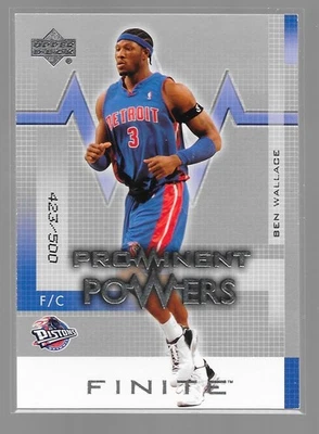 Ben Wallace Detroit 2003 Finite Upper Deck Prominent Powers #305 #/500 SP - Image 1 of 2