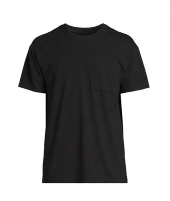 ATHLETIC WORKS Men’s L (42-44) Tri-Blend Pocket Tee Short Sleeve • Rich Black - Image 1 of 4