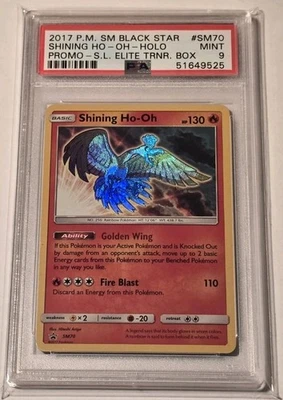 2017 Pokemon S&M Black Star Promo Shining Legends Shining Ho-Oh SM70 PSA 9 - Image 1 of 2
