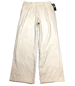 Requirements Womens Linen Blend Size 12 Ivory Slash Pockets Elastic Waist NWT - Picture 1 of 17