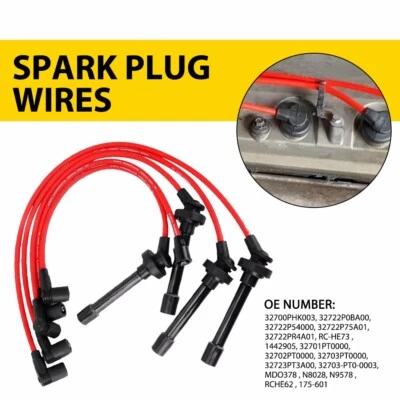 Conjunto de fios vela de ignição núcleo espiral C para Honda Civic Del Sol 92-00 EG EK EJ D15/d16 - Imagem 1 de 4