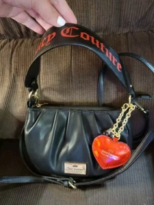 Borsa a tracolla Juicy Couture NERA con charms cuore borsa Y2K - Foto 1 di 22