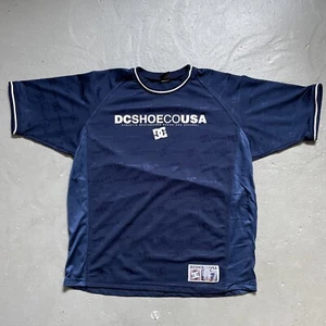 Vintage 1990s DC Shoes Skateboarding T-Shirt Mesh Jersey Skate Large - Picture 1 of 7