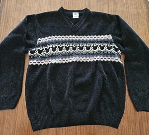 Vintage Disney Catalog Black Knit Wool Chenille Sweater Size Small- Rare Mickey - Picture 1 of 13