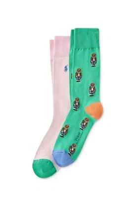 Polo Ralph Lauren Para hombres American In Paris Mini Oso Calcetines Flojos Paquete de 2 US10-13 Foto 1 de 3