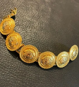 VERSACE GIANNI VERSACE Brazalete AUTÉNTICO MEDUSA Vintage Medalla Moneda Motivo Oro - Imagen 1 de 20