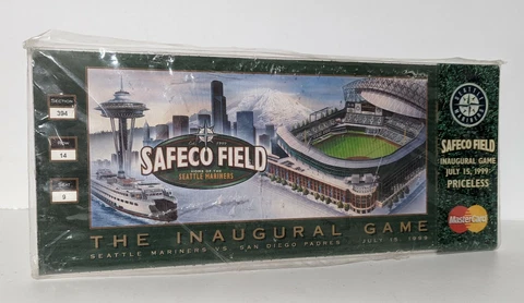 Safeco Field Inaugural Game Oversized Ticket 7/15/99 Souvenir Seattle Mariners Cover