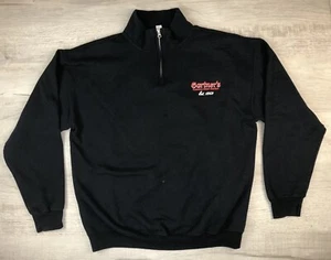 Garters Country Meat Market Sweatshirt Half Zip Black Jerzees Nublend Mens XL - Picture 1 of 24