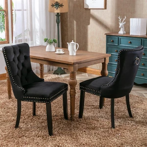 Dining Chairs Set of 2 Kitchen Chairs with High Back Wooden Legs for Dining Room - Picture 1 of 13