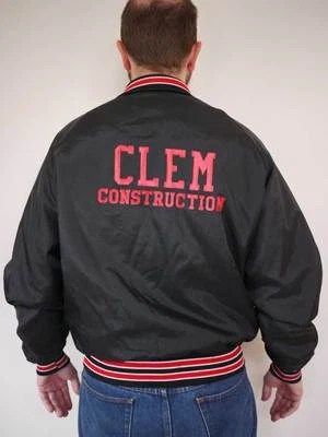 Vtg 70s Baseball CLEM Construction Quilt LIned Work Jacket USA Union Made L - Image 1 of 4