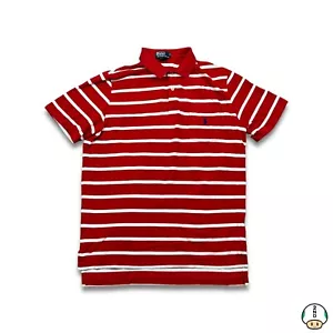 Camisa Polo Ralph Lauren De Colección Años 90 Para Hombres Grande Rojo Poni Rayas Informal Preppy - Imagen 1 de 6