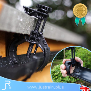 Black Small Mini Shed Guttering Bracket Clamp Adjustable - 'No Tools Required'