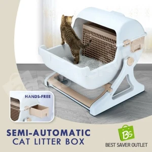 Petscene Cat Litter Box Pet Semi Automatic Cat Furniture Cat Toilet - Picture 1 of 12