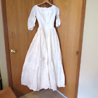 Vintage Women's 1950's 60's Wedding Dress Acetate? Full Skirt XS White