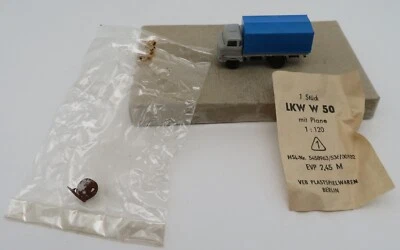 VEB DDR SCALE N 1/120 DDR LKW IFA W50 CAMION Bàché Grigio + SACHET + NOTICE - Immagine 1 di 4