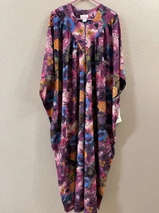 Vestido de vestir para corte de carro/muumuu. Vibrante púrpura y rosa con cremallera. 16-18 - Imagen 1 de 2