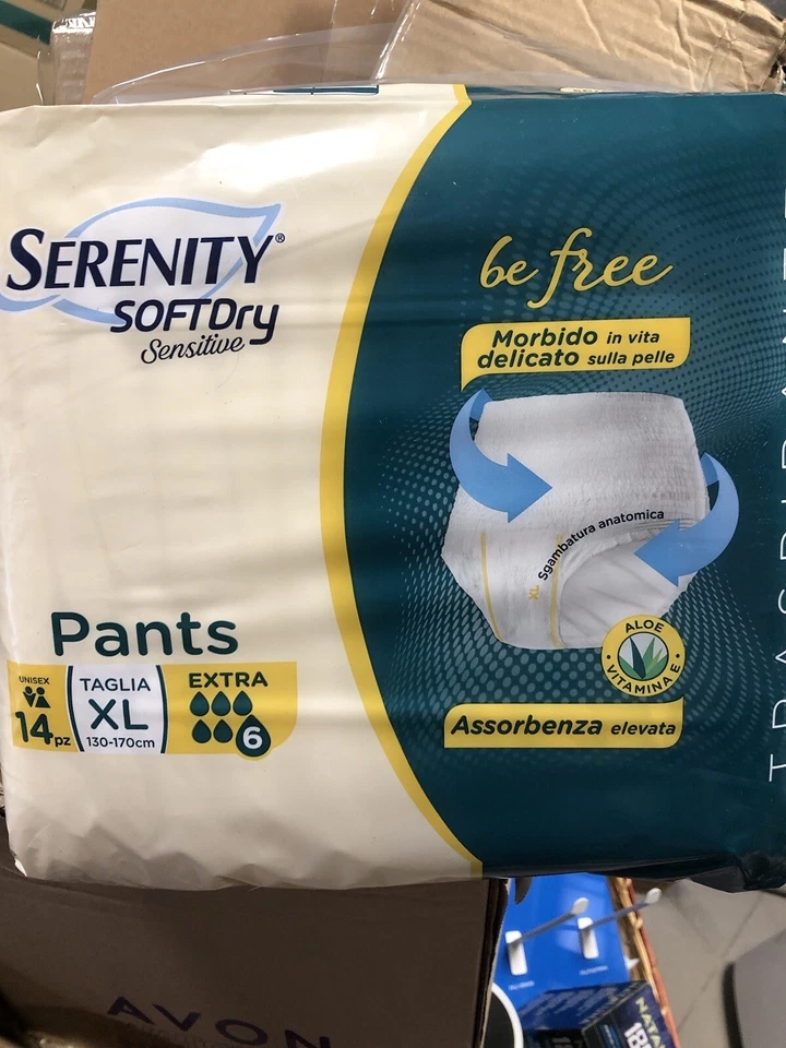 224PANNOLONI A SLIP SERENITY PANTS SENSITIVE EXTRA TAGLIA XL,16 CONF.DA 14 PEZZI - Immagine 1 di 1