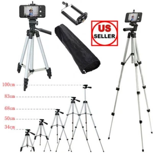 Universal Camera Tripod Stand Holder Mount for iPhone Samsung Cell Phone w/ Bag - Picture 1 of 13