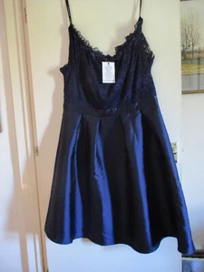Little Mistress Navy Blue 3/4 Length Prom Dress Size 20 BNWT - Picture 1 of 10