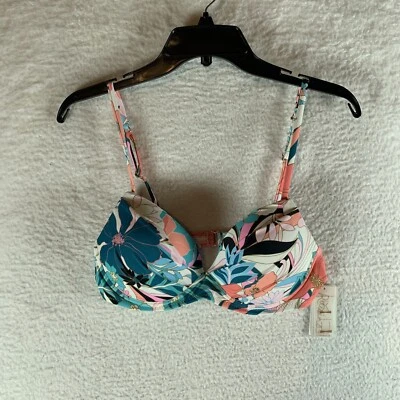 Бюстгальтер на косточках женский Raisins Haleiwa Moonshadow большой белый цветочный пляжный купальный костюм - Изображение 1 из 4