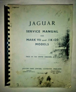 Jaguar Mark VII and XK 120 Service Manual Book - Picture 1 of 4