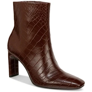Alfani Womens Terrie Square-Toe Boot Brown Croc - Picture 1 of 2