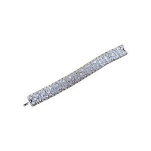 TENNISARMBAND SILBER TRILLIONENSCHLIFF KRISTALLKLAR KRISTALLE 7/4" - Bild 1 von 5