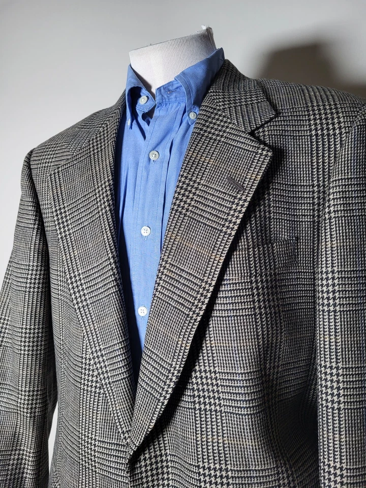 Chaqueta Blazer Abrigo Deportivo 42S Aquascutum Azul Naranja Negro Tostado Glen Cuadros Tweed Foto 1 de 4