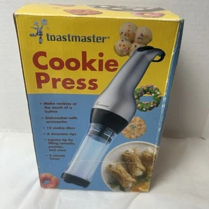 Toastmaster Electric Cookie Press Canoli Forms Decorating Tips And Discs Tested - Picture 1 of 3