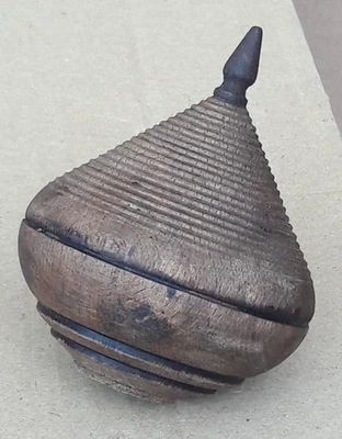 Antica Trottola Gioco Per Bambini In Legno - Immagine 1 di 4